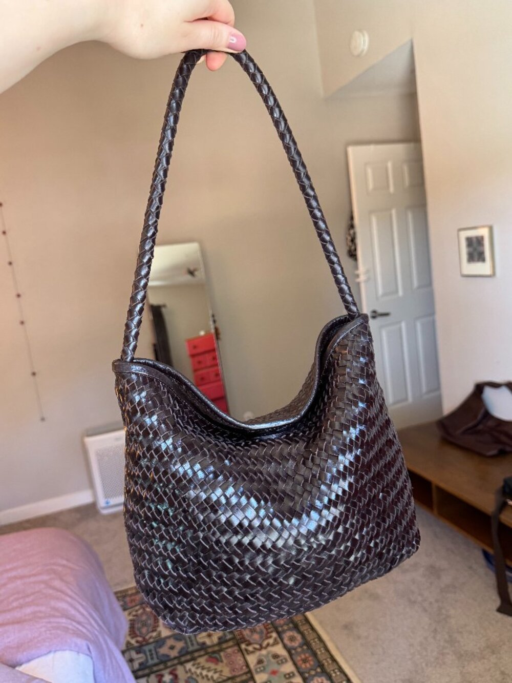 Madewell The Signature Woven Shoulder Bag in Coffee Bean Brown